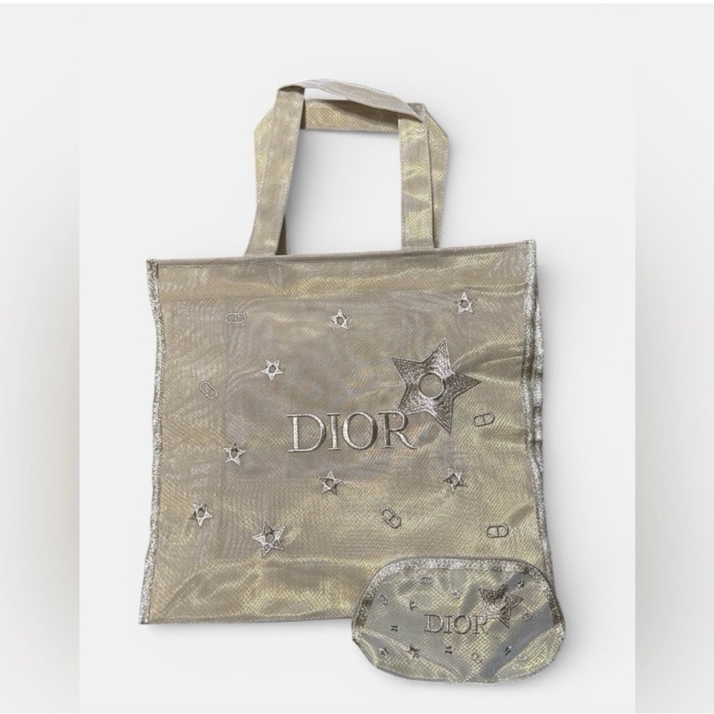 Dior Metallic Gold Tote and Pouch